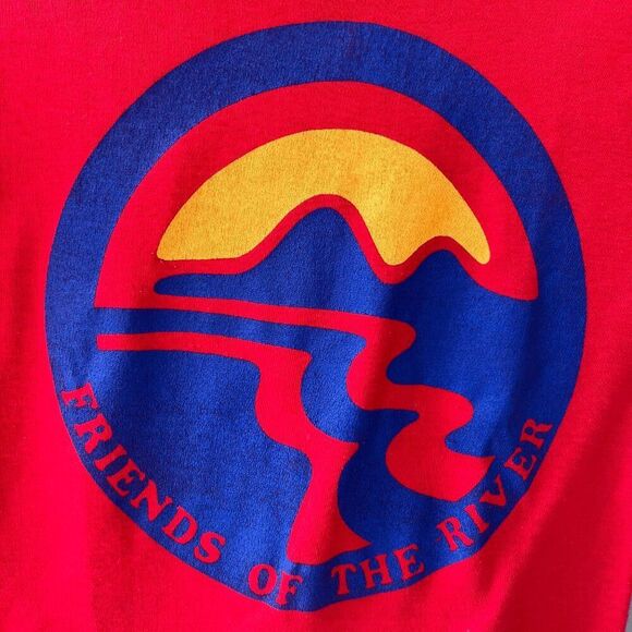 Rare Vintage 70s Friends of the River Tee Single Stitch Nature Graphic Shirt M - Picture 5 of 10